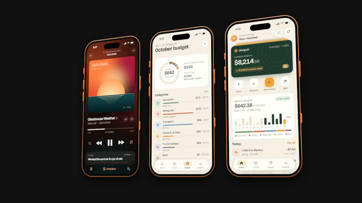 Phone tilt trio mockup template