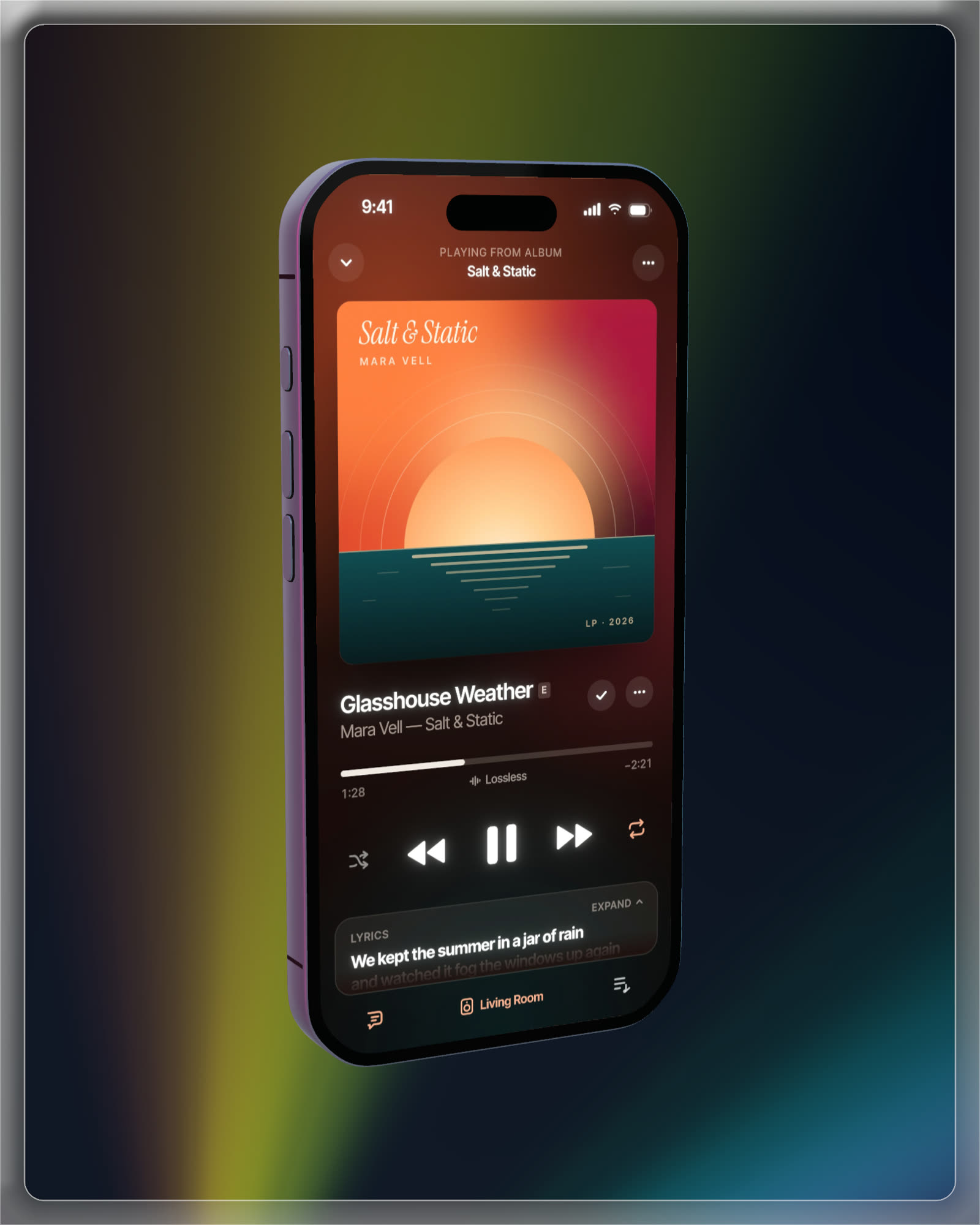 A 3D iPhone in liquid glass on a prism