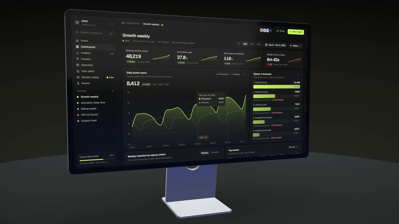 A frame from a Studio Display mockup video